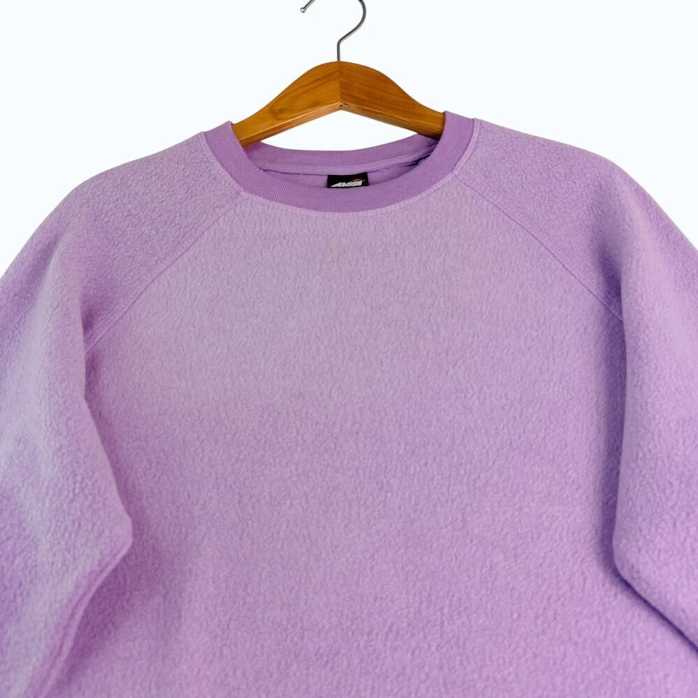 Purple Fleece Sweatshirt Women M Crewneck Cozy Soft Athleisure Pullover - Picture 3 of 10